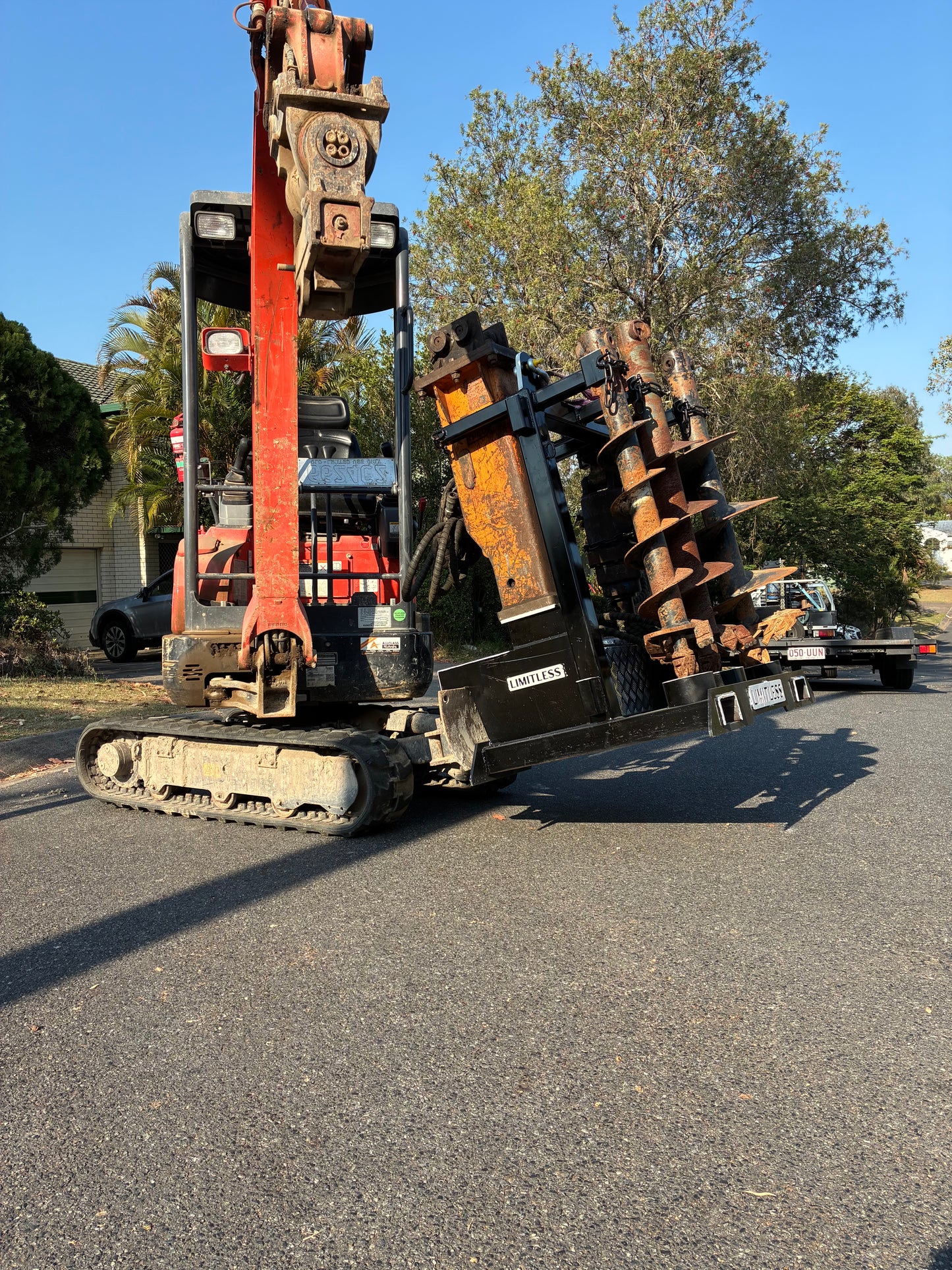 Excavator  Attachment rack