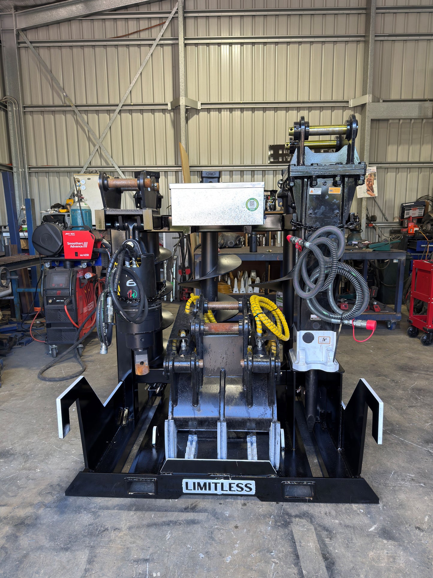 Excavator  Attachment rack