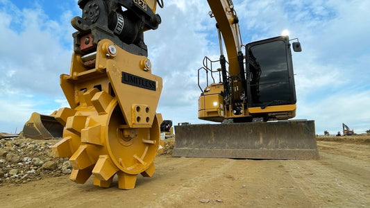 SJ Earthworks showcasing his 14T Compaction Wheel by Limitless Attachments