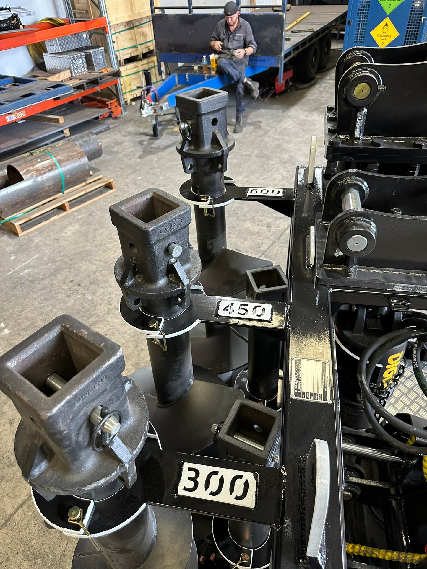 Excavator  Attachment rack